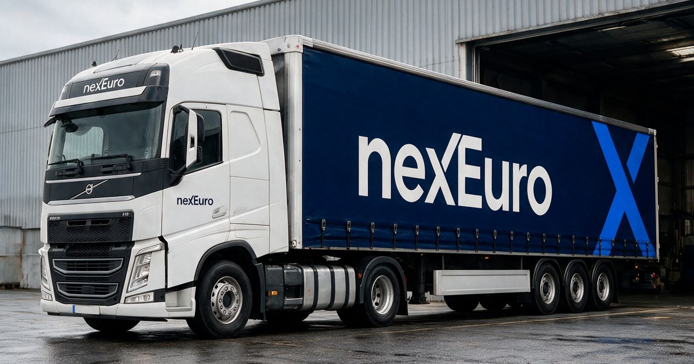 A NexEuro truck loading at the warehouse in France
